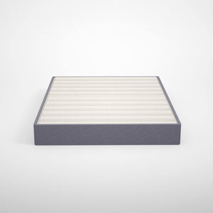 Upholstered Metal Box Spring with Wood Slats