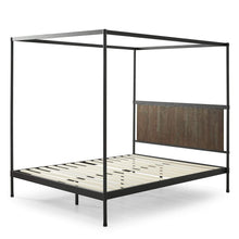 Load image into Gallery viewer, Wesley Metal and Wood Canopy Platform Bed
